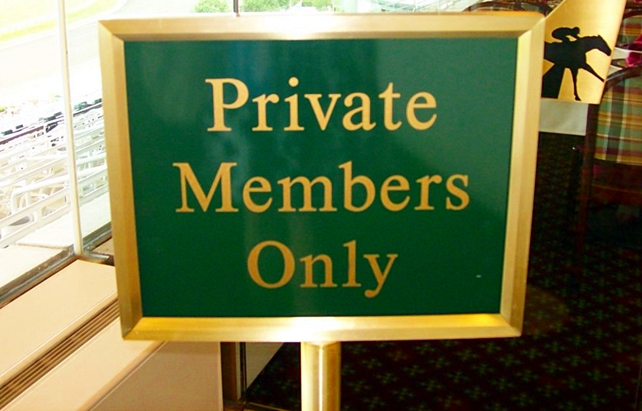Private Members Only sign