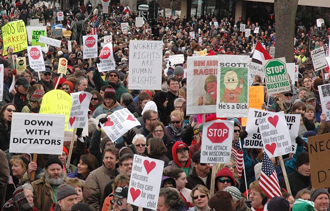 Protest over workers' rights