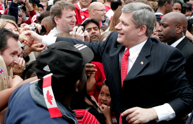 Harper in crowd