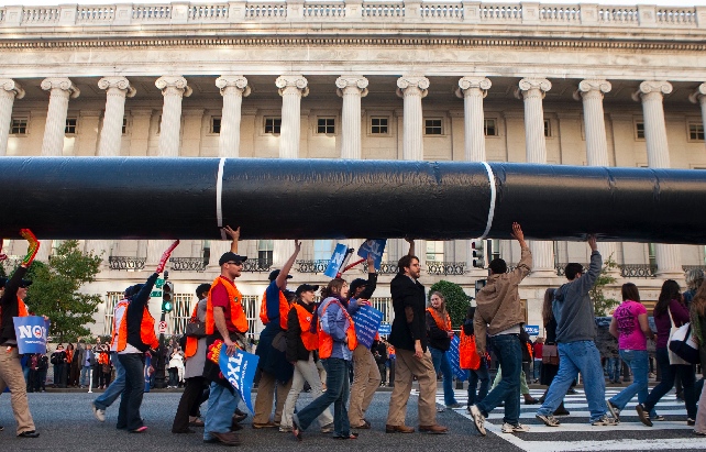 The Keystone Pipeline protests in Washington score a major success.