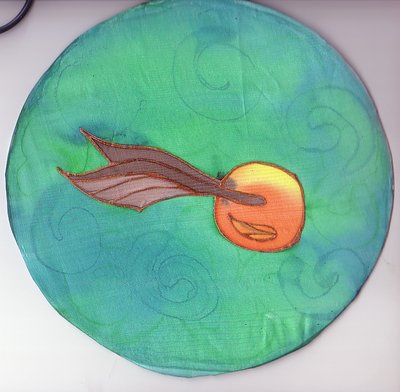 Golden Snitch Silk Painting