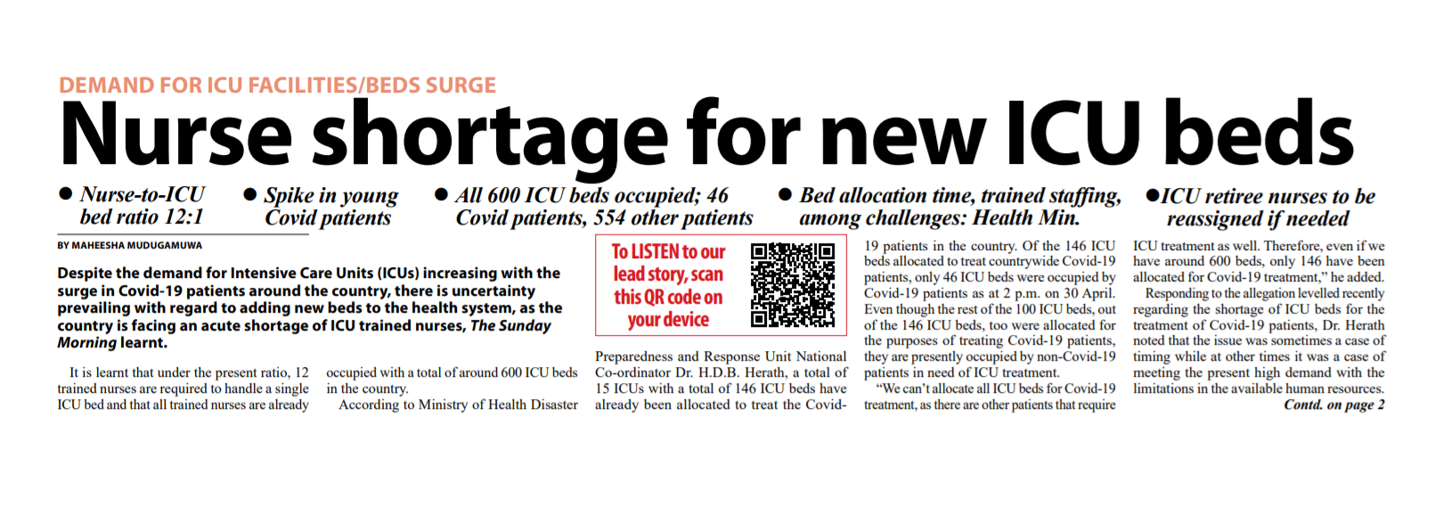 Demand for ICU facilities/beds surge Shortage of trained nurses to man