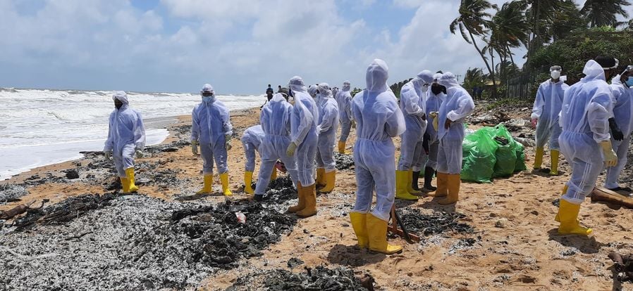 50 containers worth of plastic debris on beaches