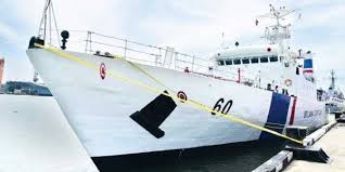 Navy Commander receives ICG vessels from India