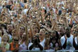 A crowd cheers the Democratic candidate for president at a rally in Lancaster, Pennsylvania, on September 4.
