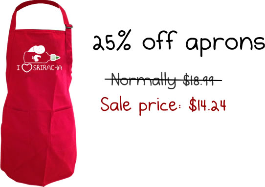 Aprons are 25% off