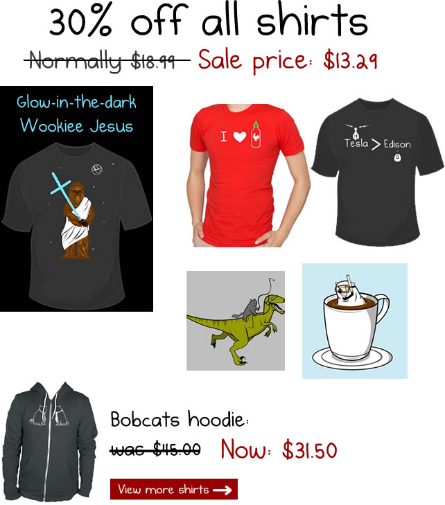 Shirts are 30% off