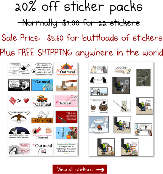 Stickers are 20% off plus free shipping