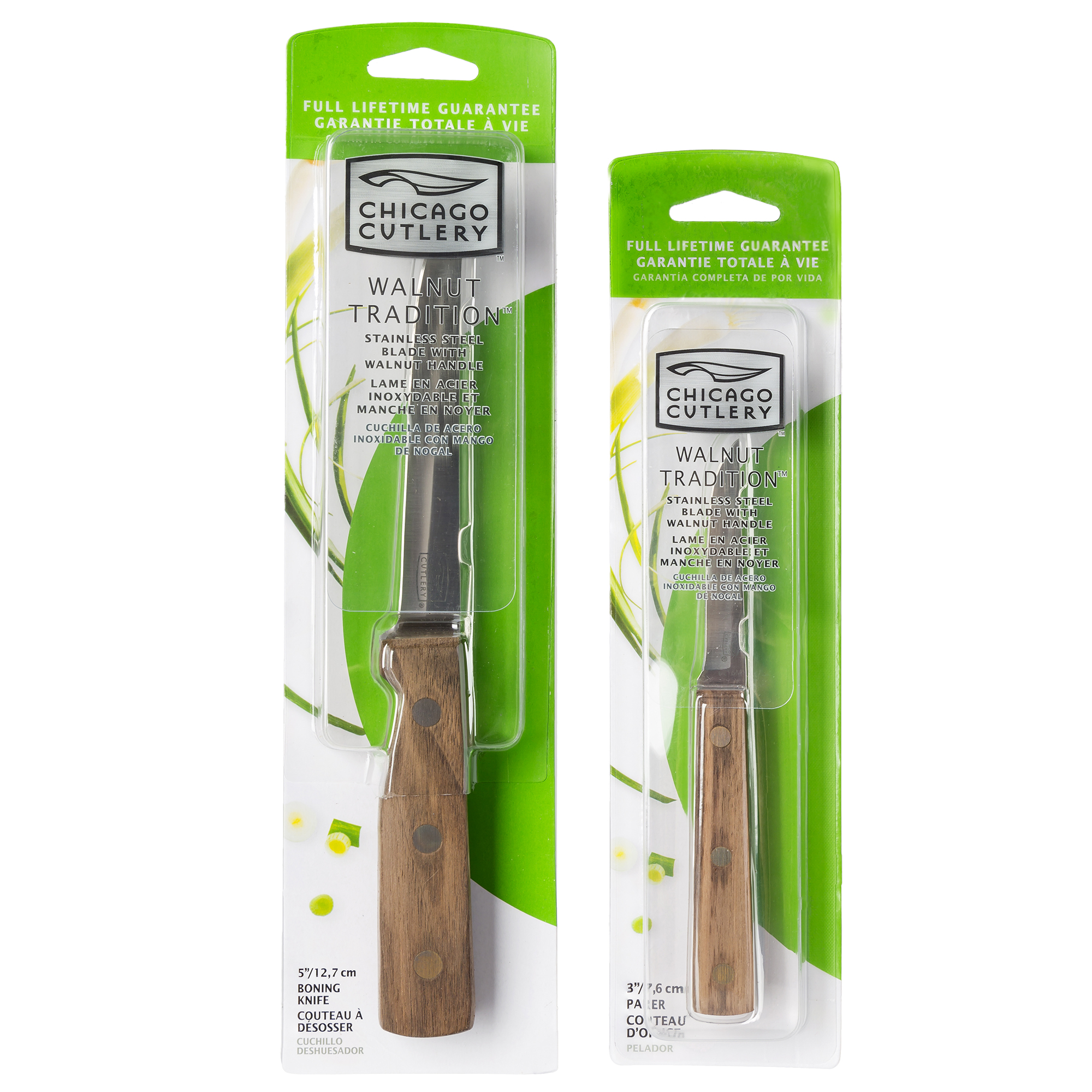 Chicago Cutlery Walnut Tradition 3Inch Paring/Boning Knife and 5Inch