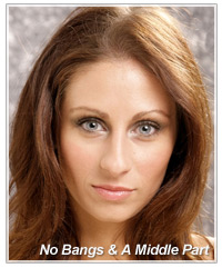 No bangs with a middle part