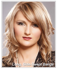 Long side-swept bangs