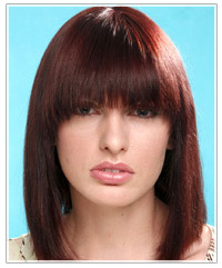 Blunt bob with heavy bangs
