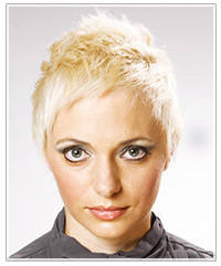Short pixie haircut