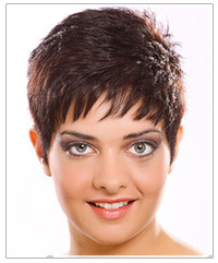 Short hair with wispy bangs