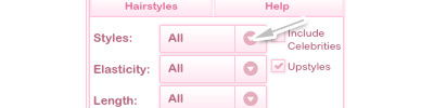 Hairstyles search box