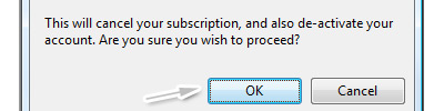 Confirm cancel account
