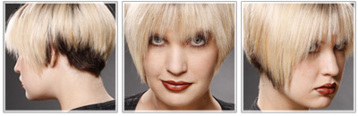 Dry short blonde hair