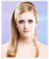 Blonde model with plaited hair