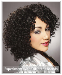 Model black curls