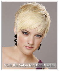 Model with short blonde hair