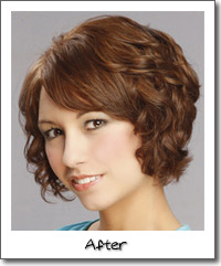 Model with curly hair