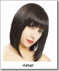 Model with black hair