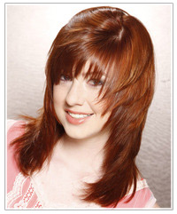 Model with shaggy red hair
