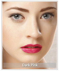 Model with dark pink lips