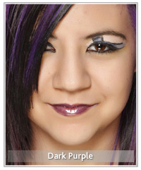 Model with dark purple lips