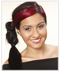 Model with ponytail