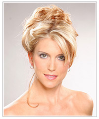 Model with topknot updo