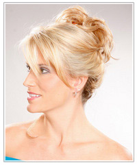 Model with topknot updo