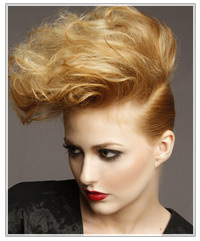 Click here to try on this hairstyle Model with short blonde hair