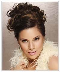 Model with curly updo