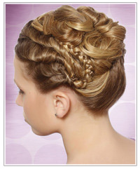 Model with an elegant updo
