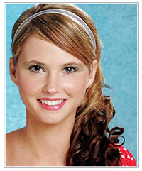 Model with a headband