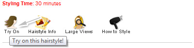 Hairstyle page try on icon