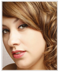 Click here to try on this hairstyle Model with cool skin and brunette hair