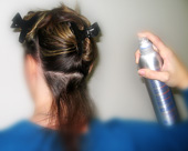 Apply heat protection spray