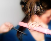 Straighten and flick hair