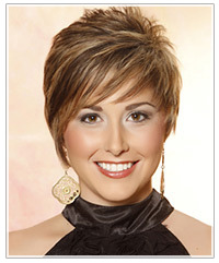 Model with short hair