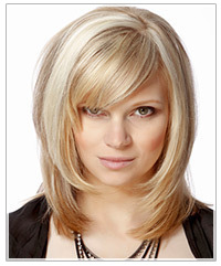 Model with blonde textured layers