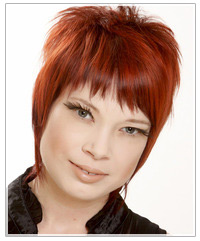 Model with short red hair