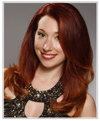 Model with long red hair