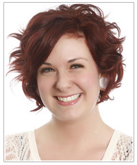 Model with short wavy red hair