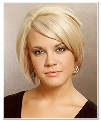 Click here to try on this hairstyle Model with volume-filled bob