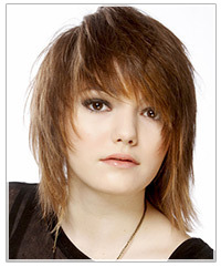 Model with razor cut bangs