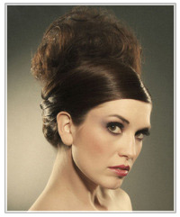 Model with beehive upstyle
