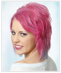 Model with punk pink hair