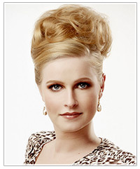 Model with a curly updo